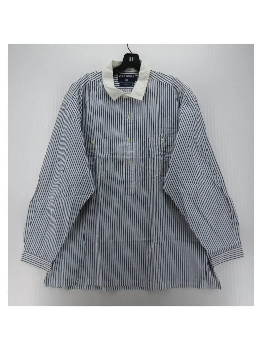 VINTAGE Polo Ralph Lauren Sport Shirt XXL Popover Striped Preppy 90s *
